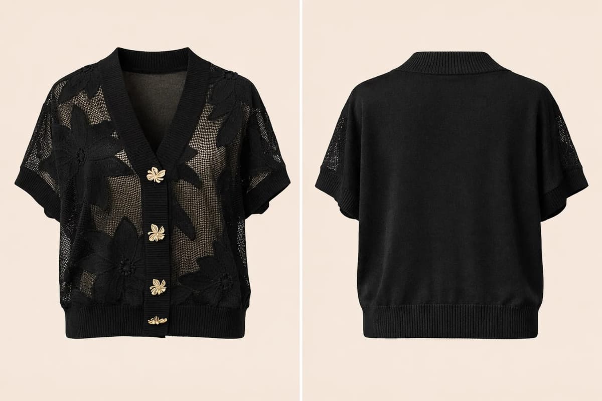 Cardigan FLORE en viscose, à plat