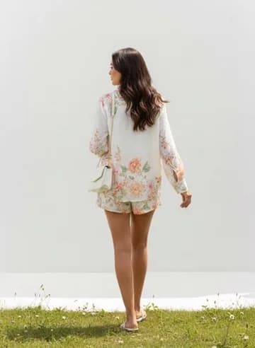 Chemise Delia en polyester multicolore, vue de détail