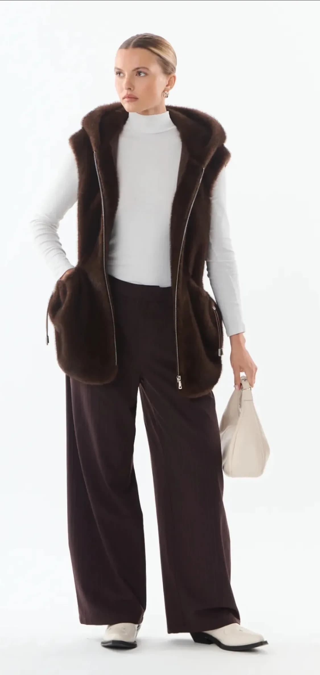 Gilet Maury en polyester, détail des finitions
