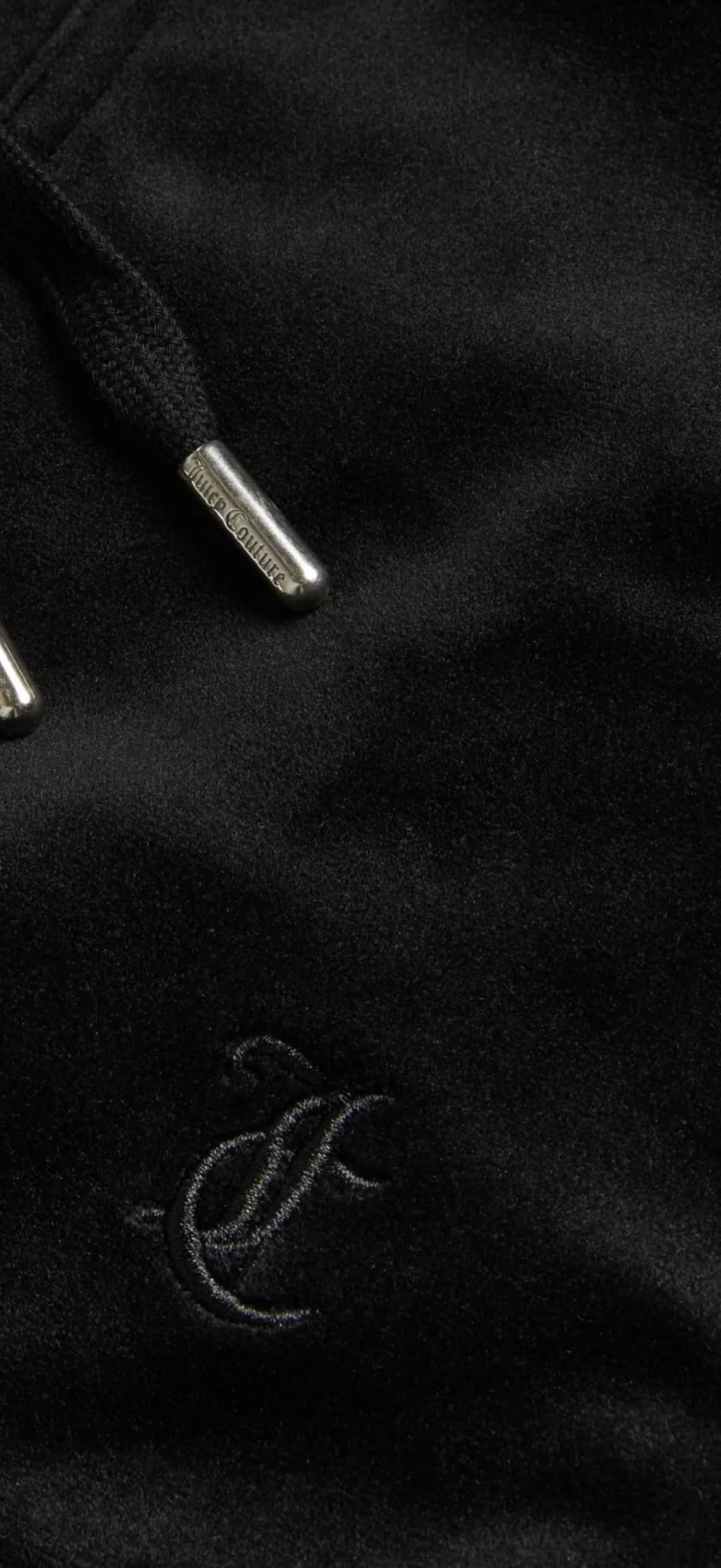 Pantalon Juicy Couture noir, détail de la matière