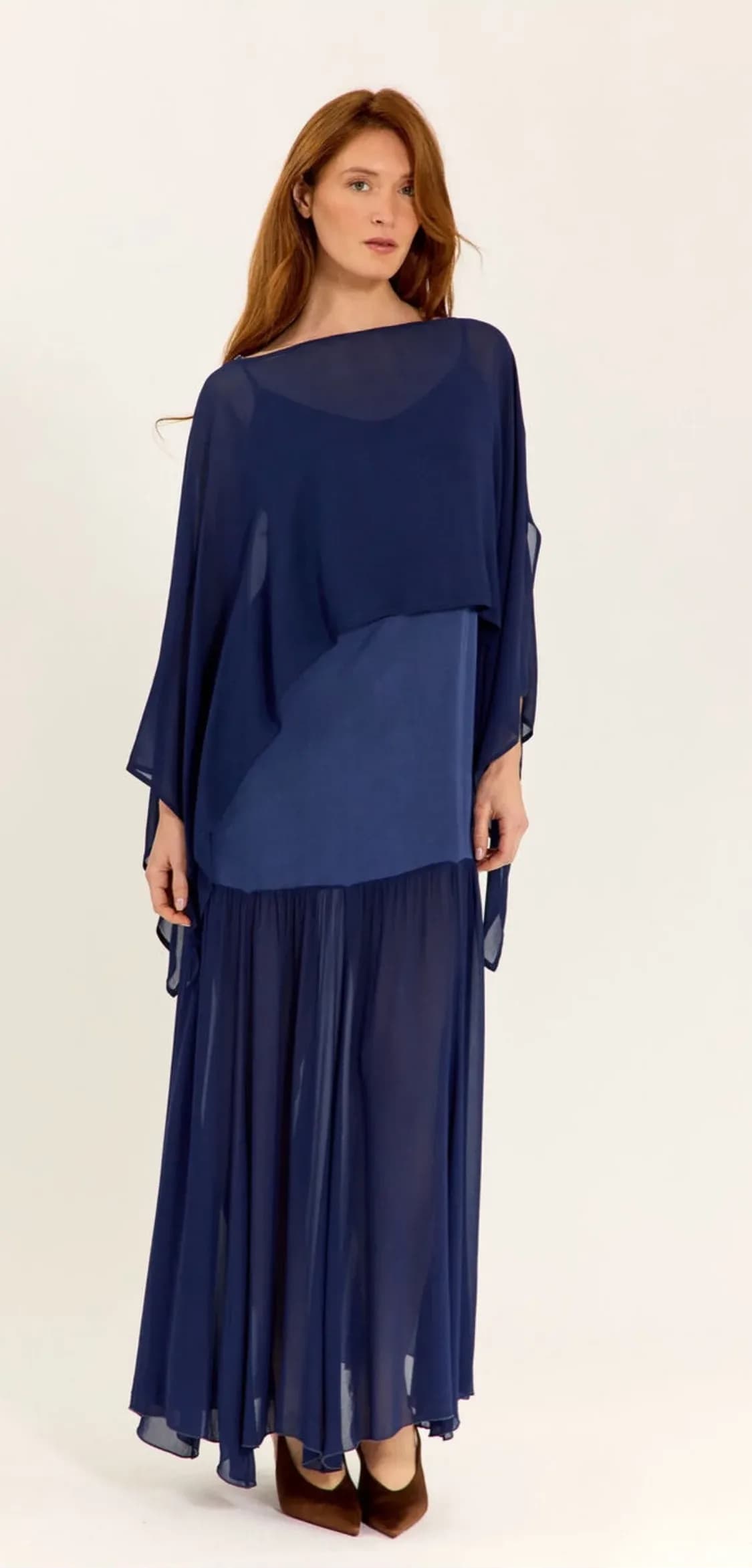 Poncho bleu, vue de détail