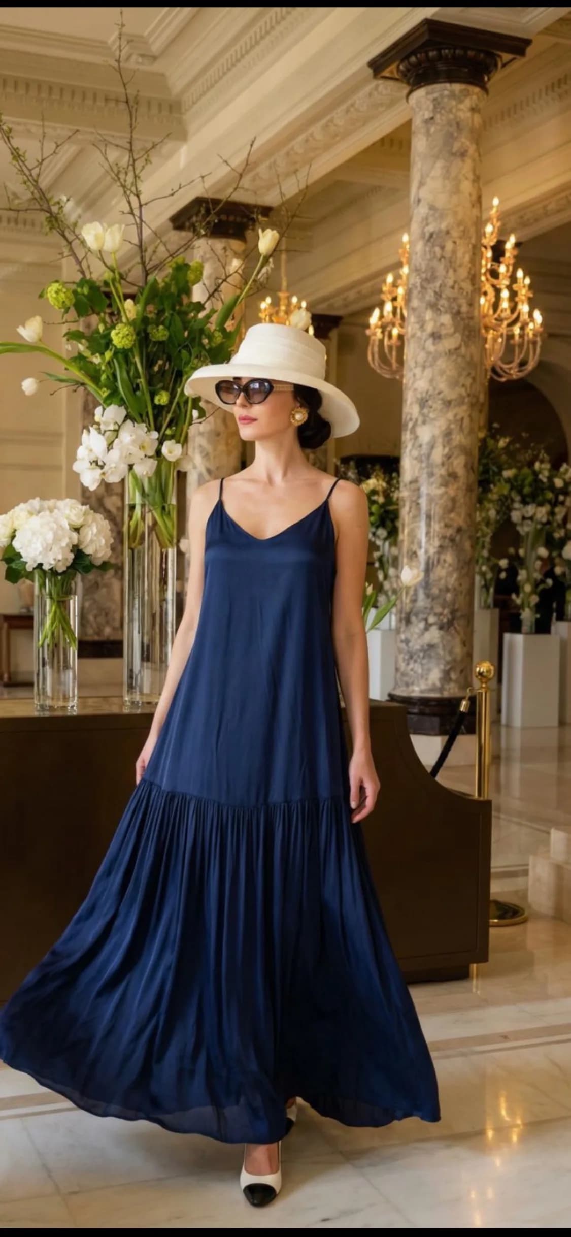 Robe bleu, de face