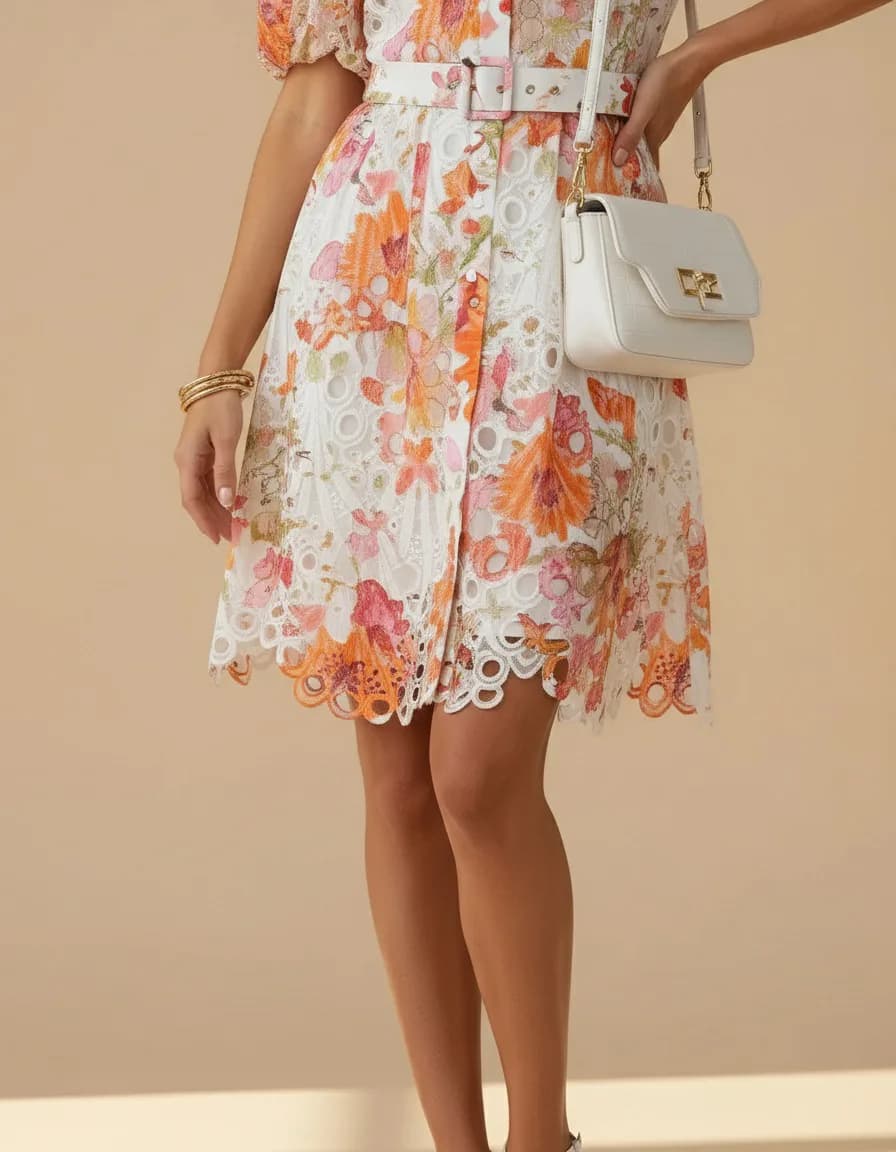 Robe AUDE orange orange, vue de détail