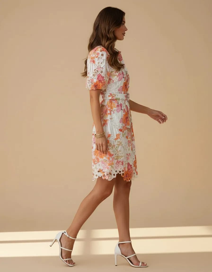 Robe AUDE orange orange, de profil