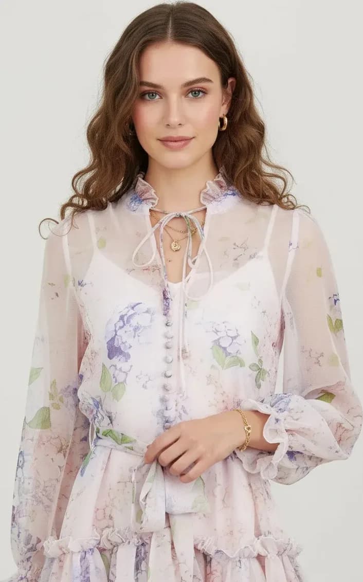 Robe Molly en polyester rose poudré lila, à plat
