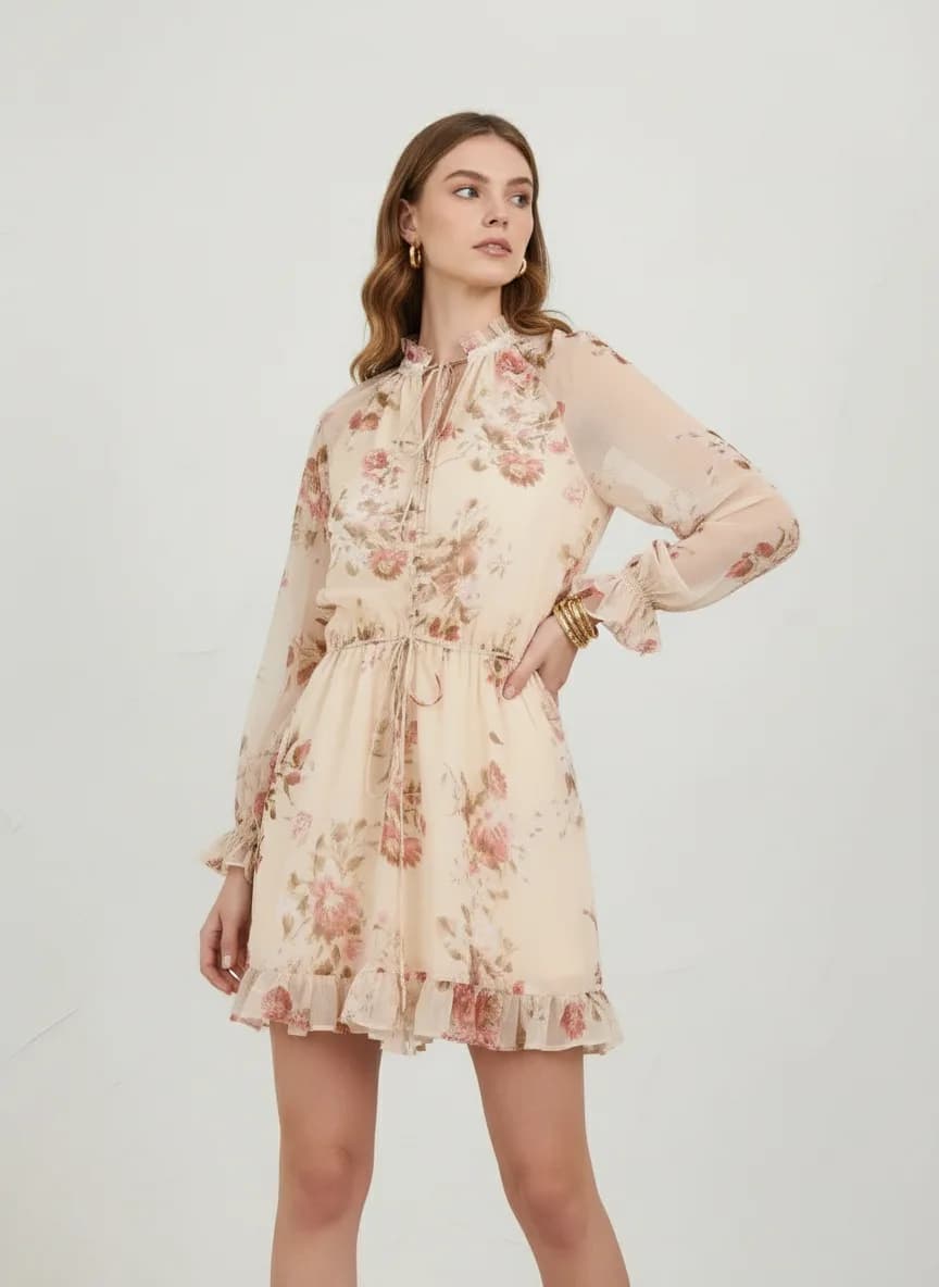 Robe VIVICA en polyester multicolore, vue de détail