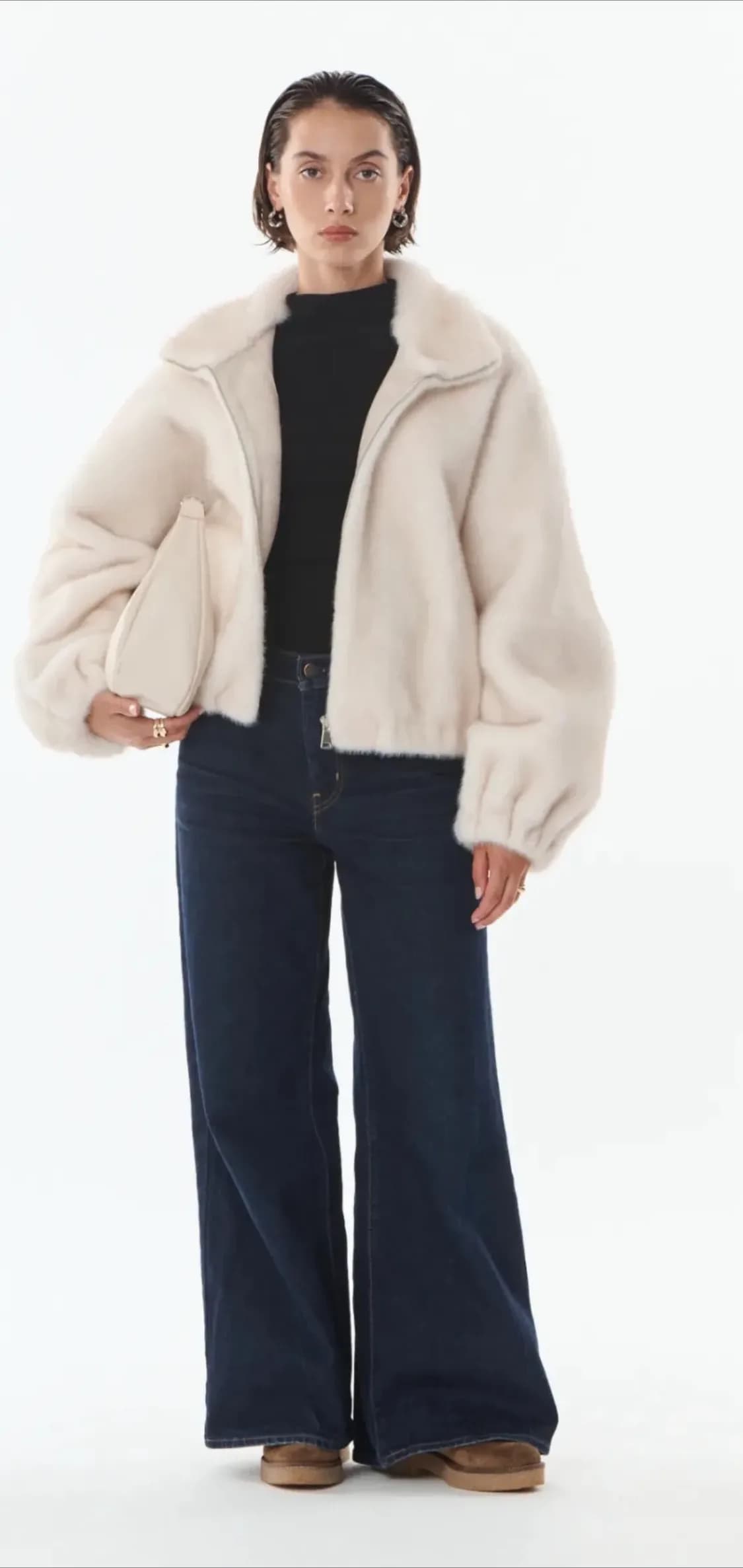 Veste Josie en polyester crème, vue de détail