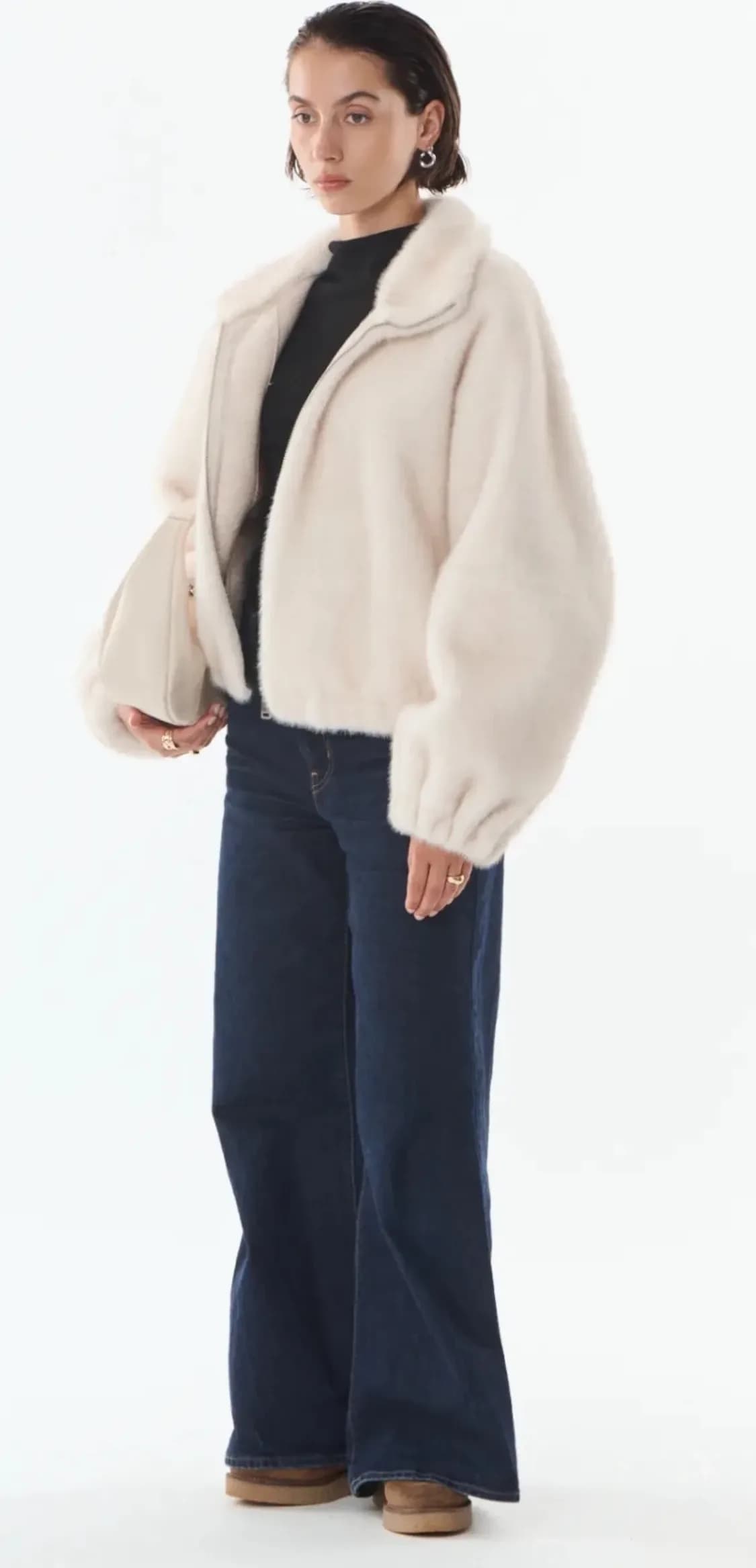 Veste Josie en polyester crème, à plat