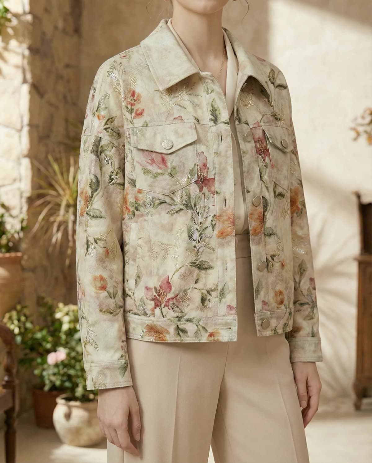 Veste Ambre en coton multicolore, de face