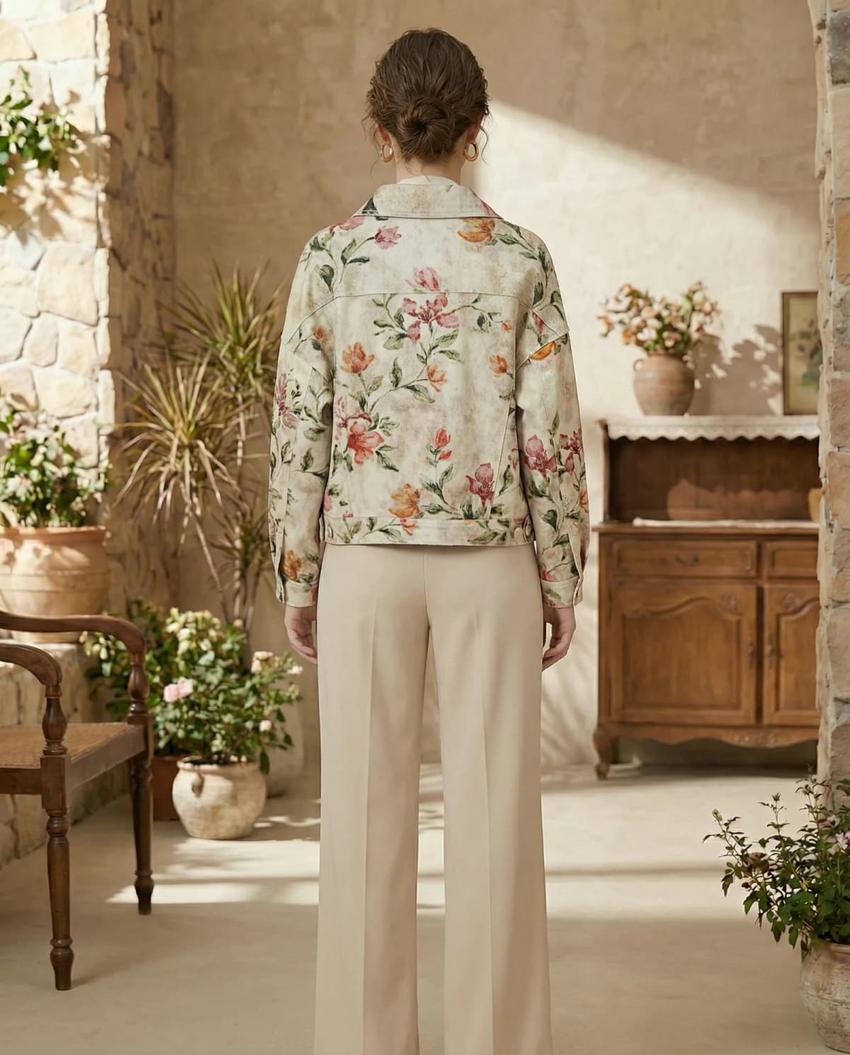 Veste Ambre en coton multicolore, vue de détail