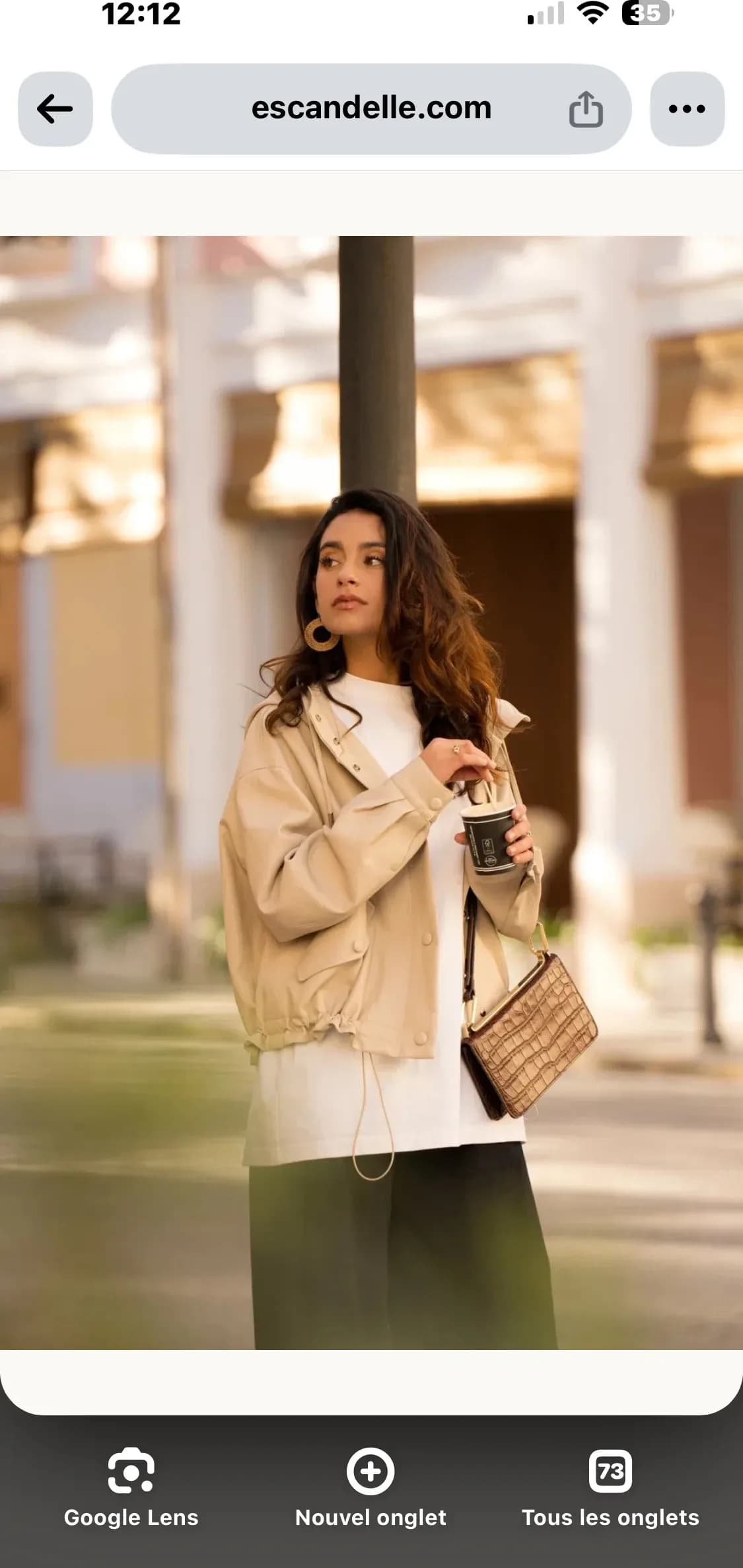 Veste Fiorelle beige, vue de détail