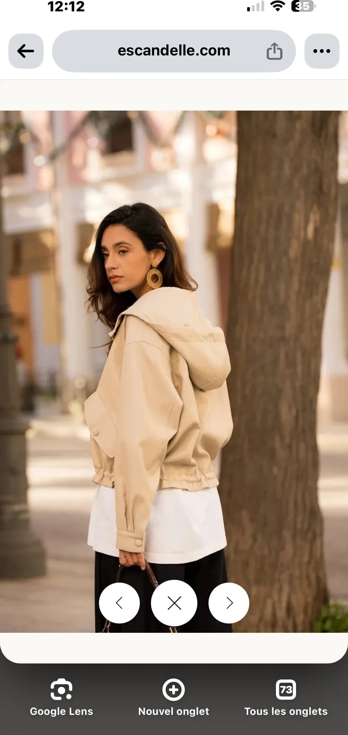 Veste Fiorelle beige, de profil