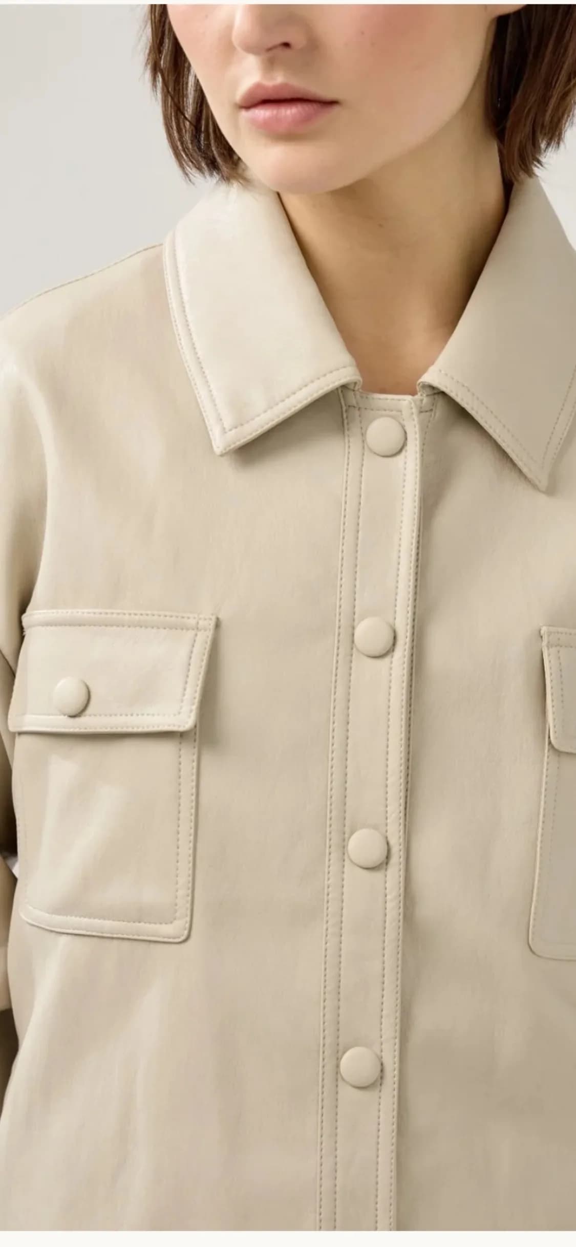 Veste Iloria en polyester beige, de profil
