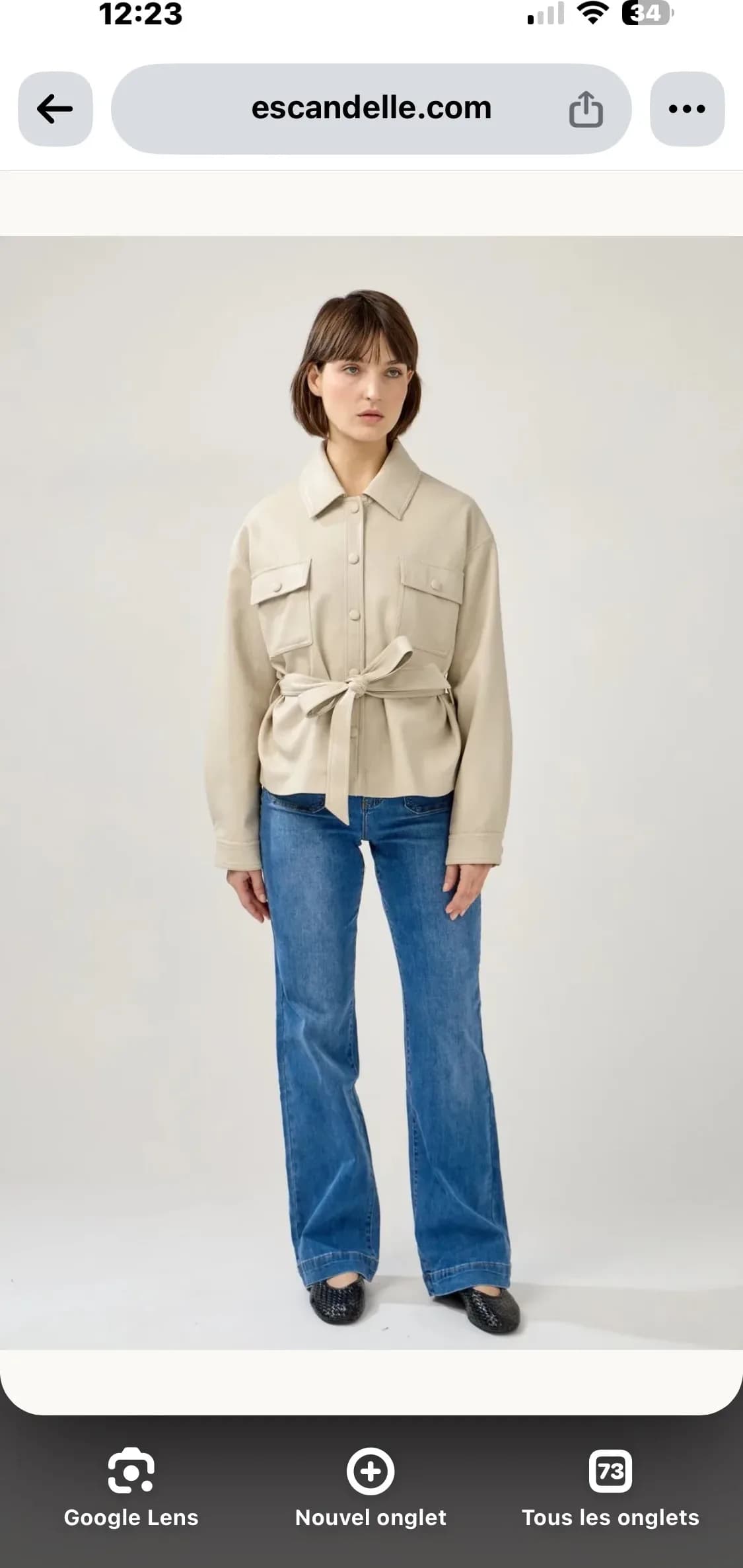 Veste Iloria en polyester beige, visuel 8