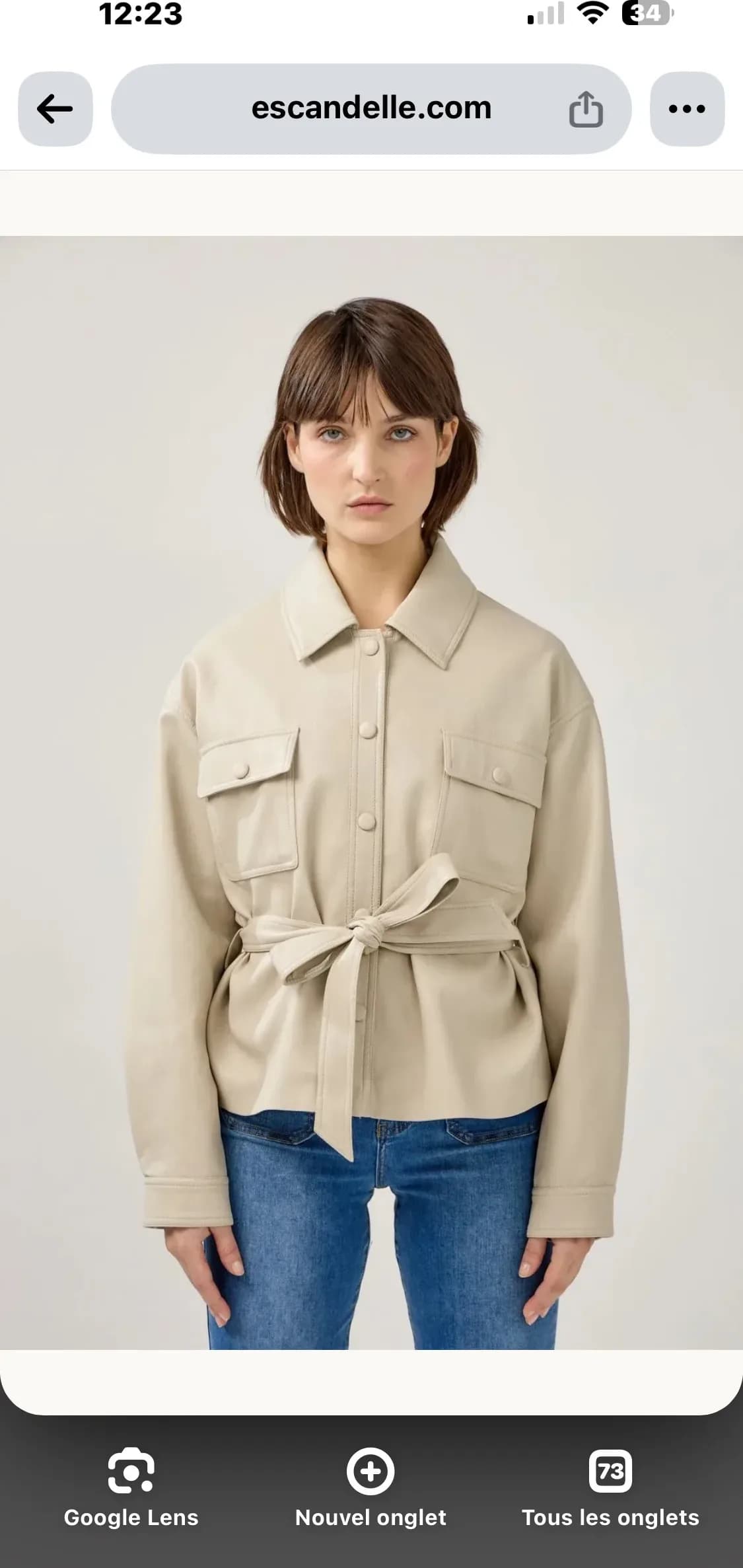 Veste Iloria en polyester beige, visuel 9