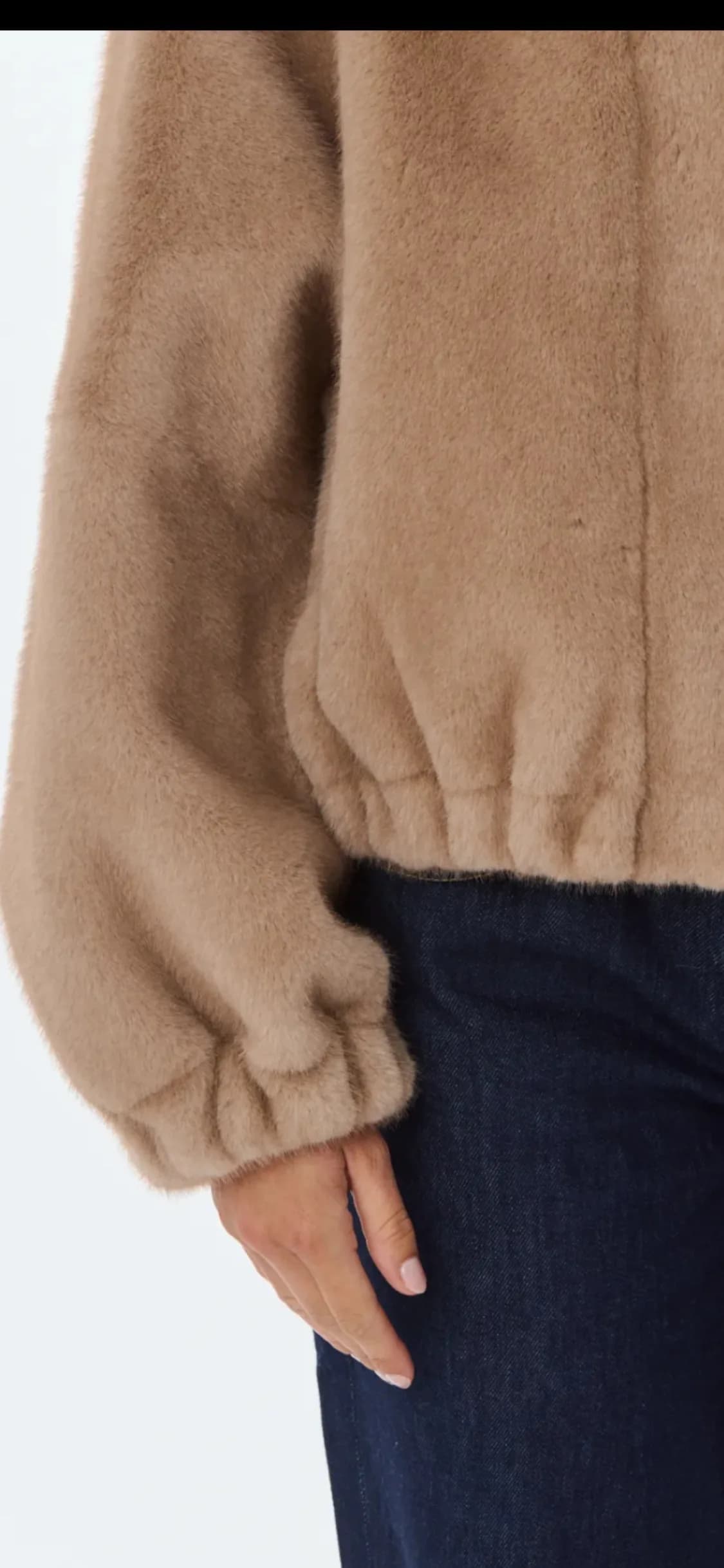 Veste Josie en polyester taupe, vue de détail