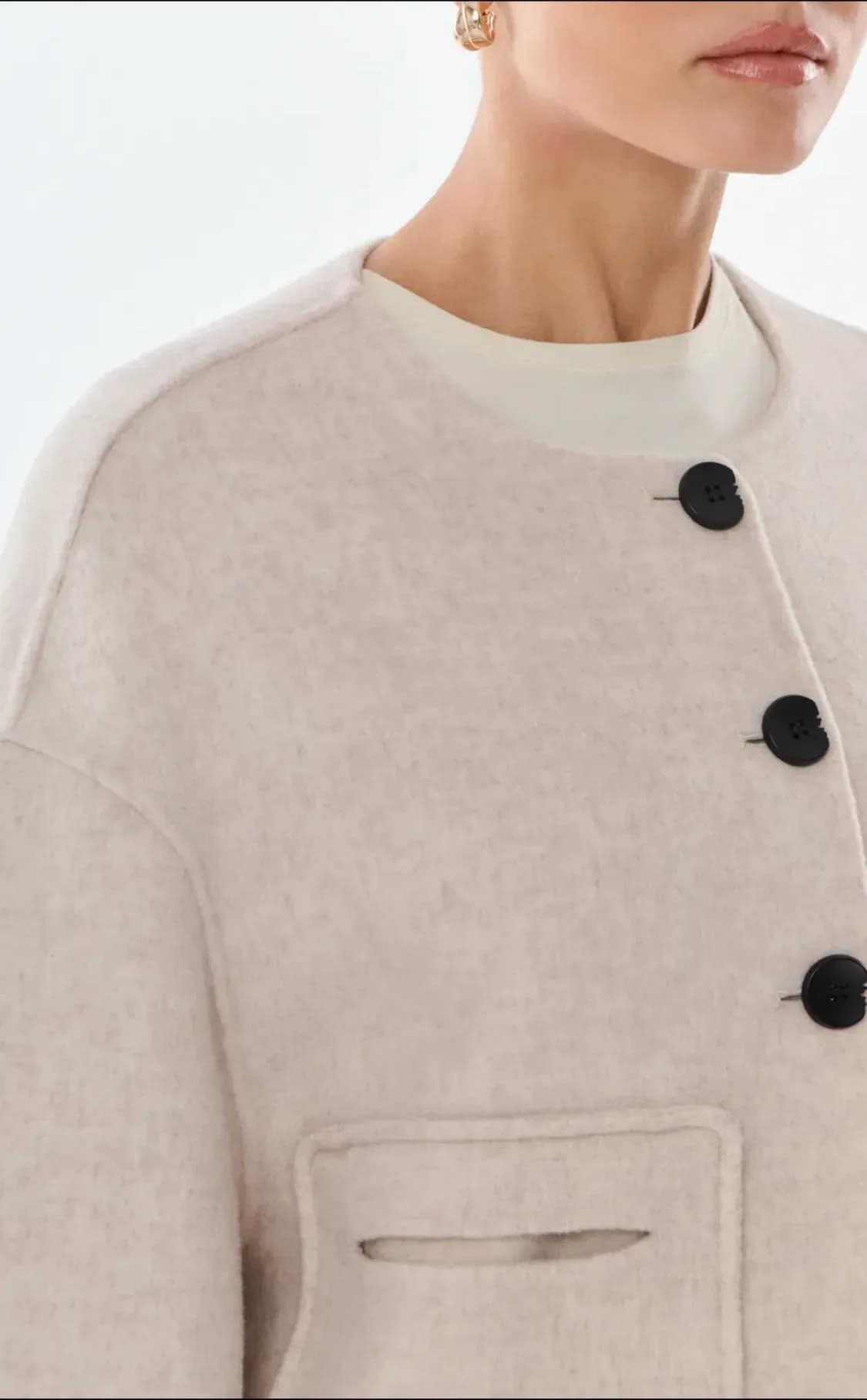Veste Karen en laine, vue de détail