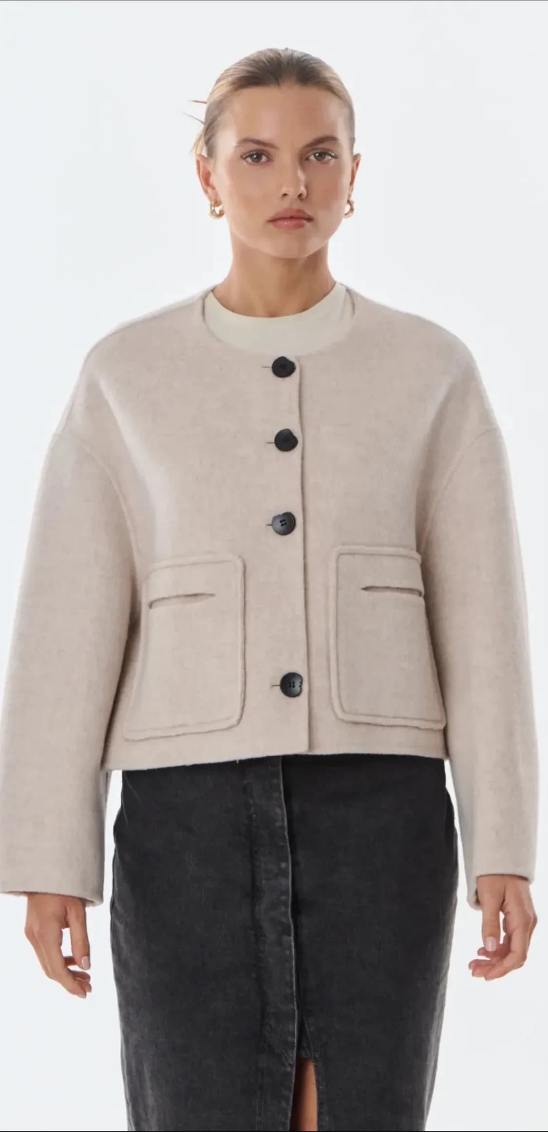 Veste Karen en laine, de profil