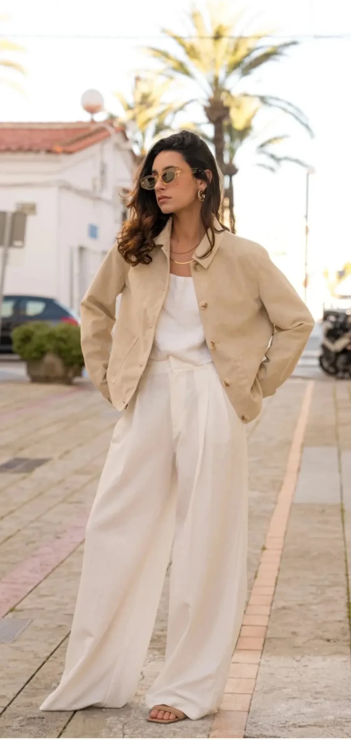 Veste Sabina beige, de face