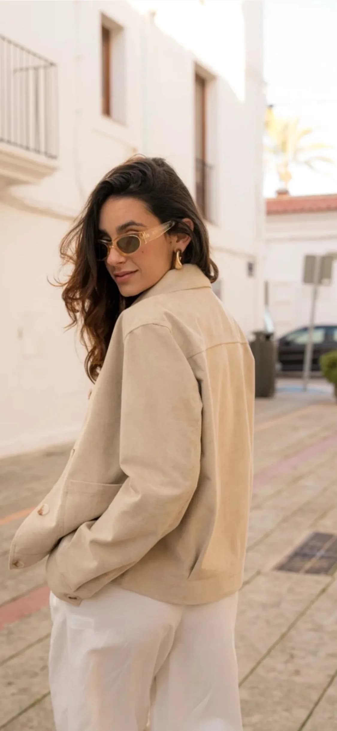 Veste Sabina beige, à plat