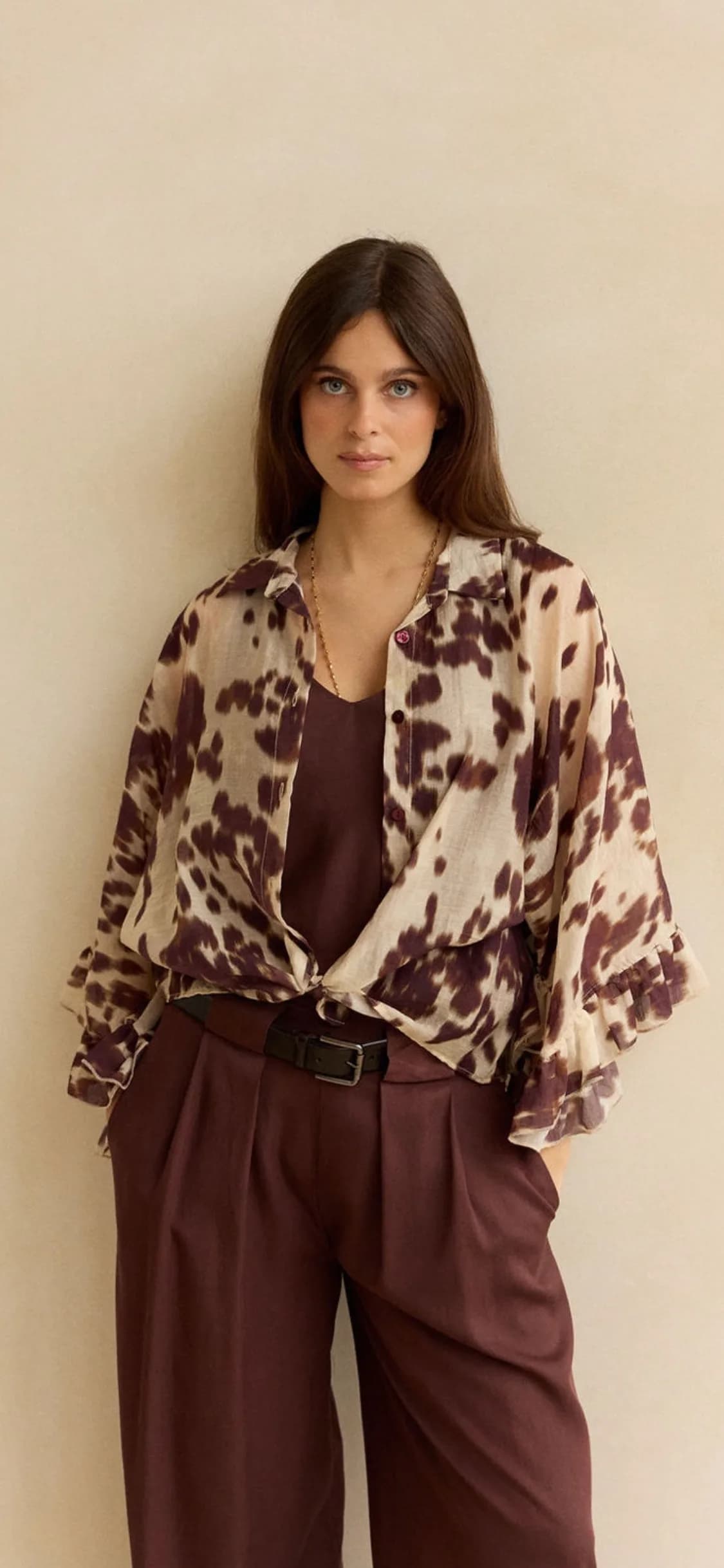 Chemise ample en lyocell, imprimé animalier, vue 2