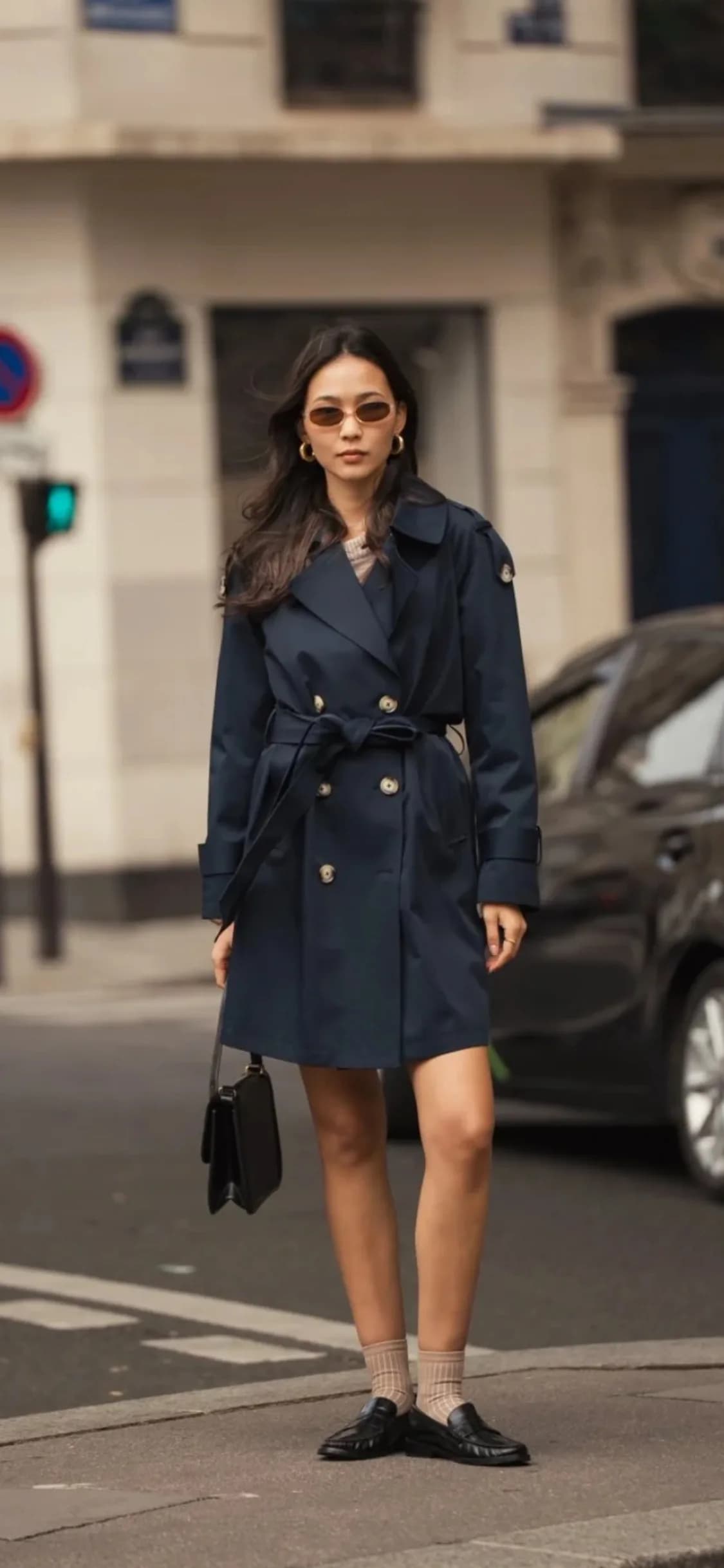 Trench mi-long en coton, vue 2