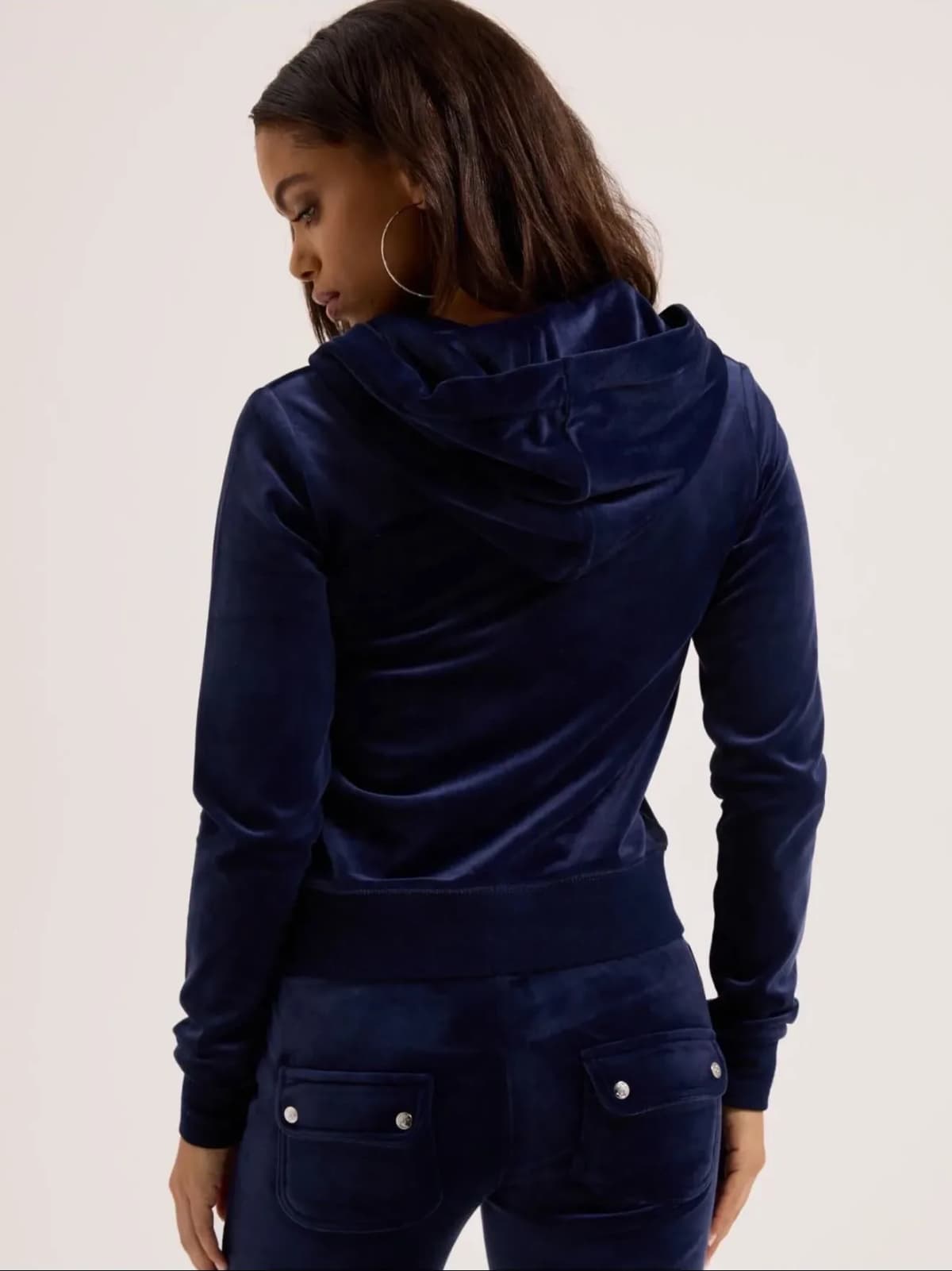 Veste zippée à capuche en velours, vue 2