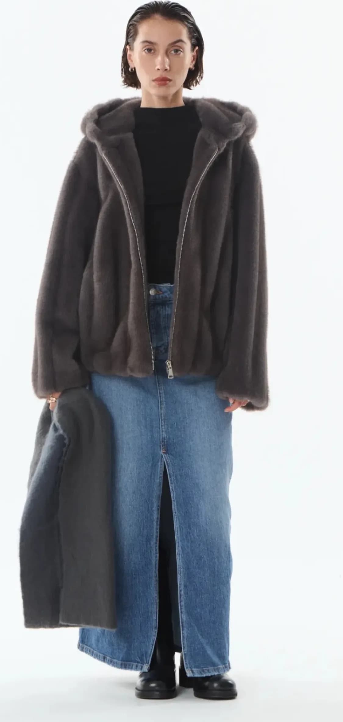 Veste à capuche en fausse fourrure, vue 2