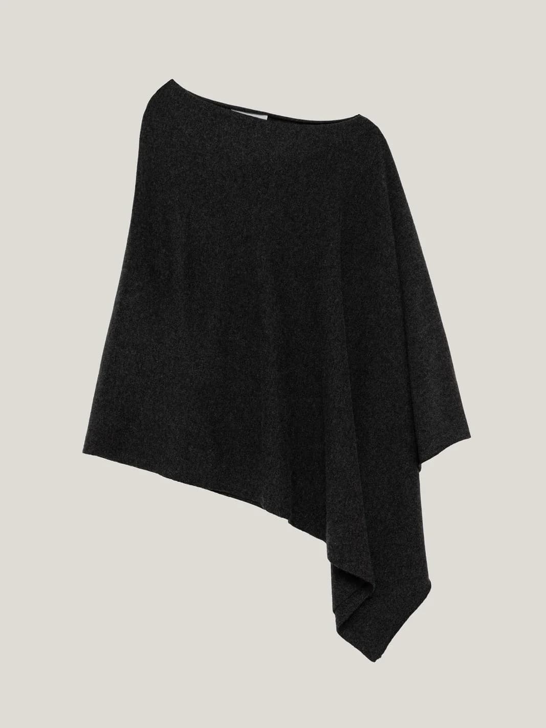 Poncho asymétrique en laine et cachemire