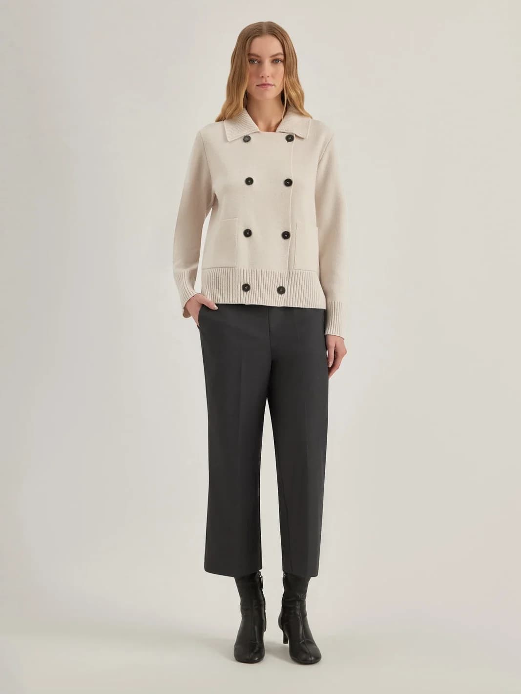 Veste croisée en maille de laine Geelong