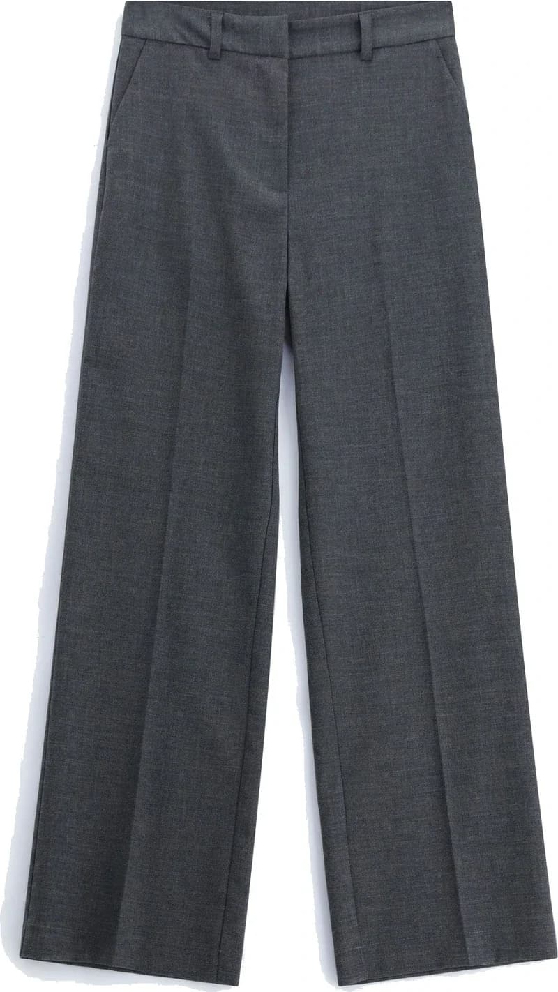 Pantalon large gris à pli marqué