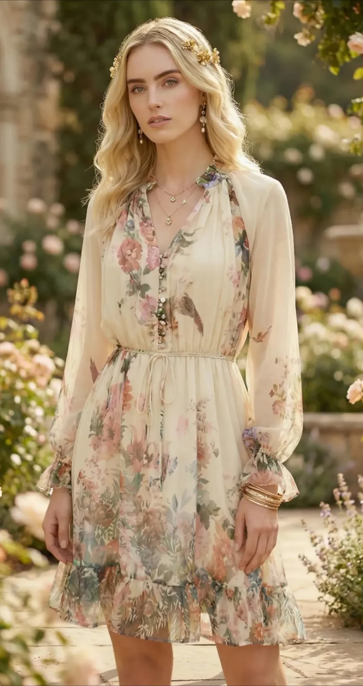 Robe Joyce multicolore, de face