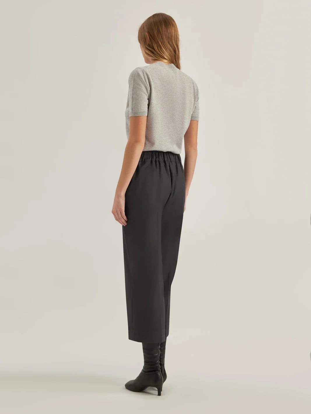Pantalon droit à pinces, taille haute, vue 4