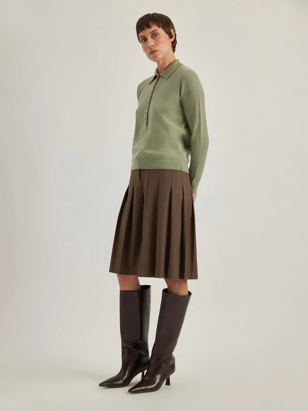 Polo en laine Geelong, col chemise boutonné, vue 3