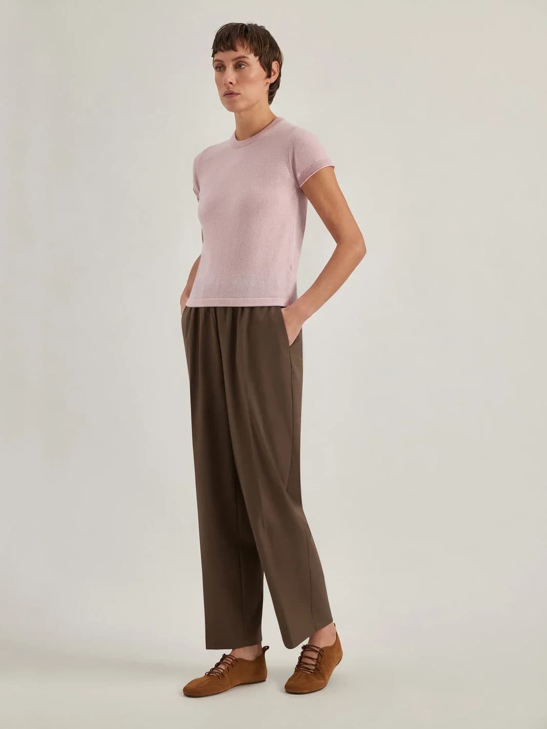 Pull manches courtes en cachemire, vue 3