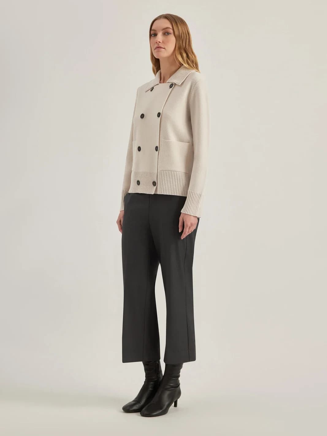 Veste croisée en maille de laine Geelong, vue 3