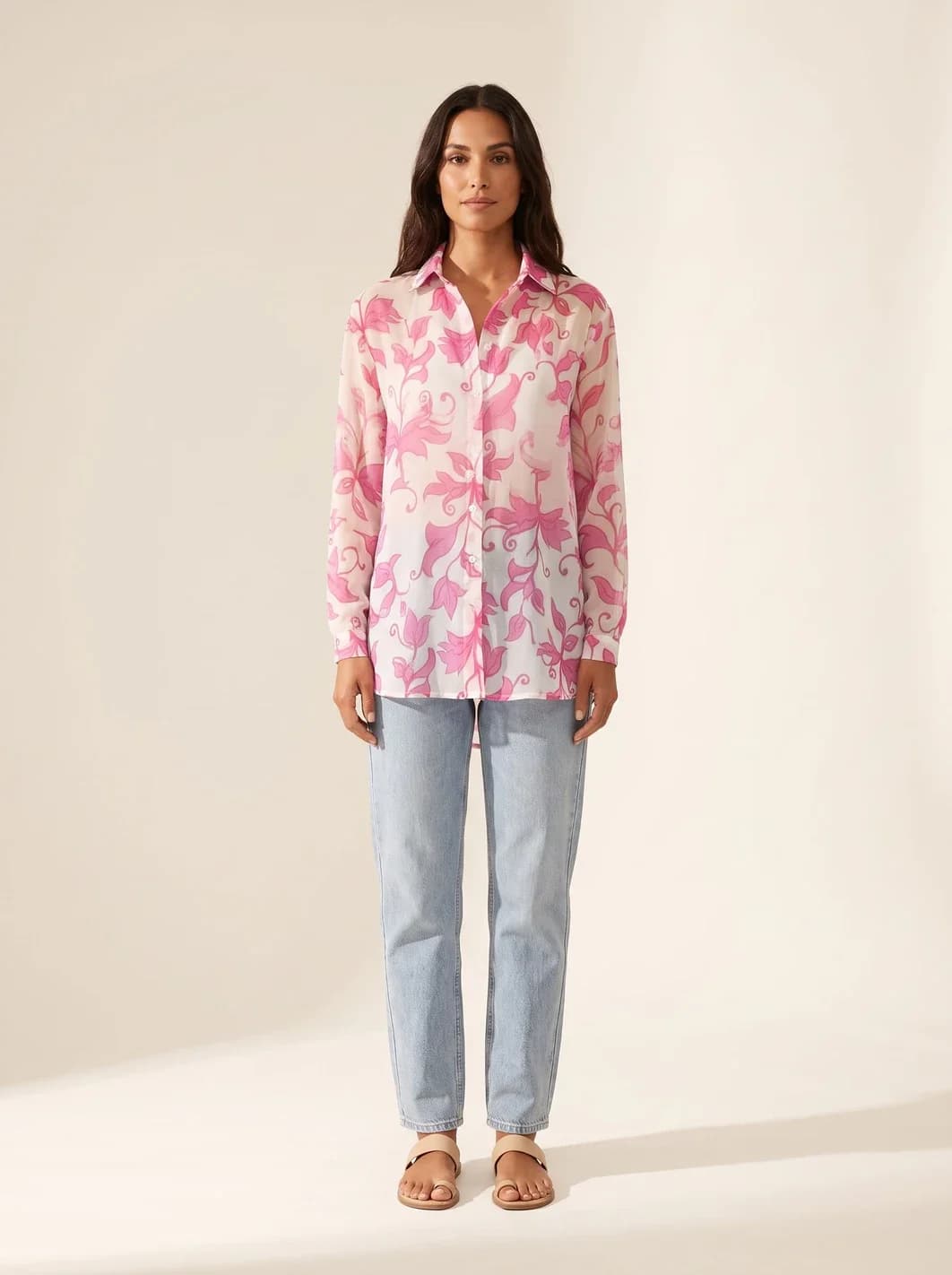 Chemise à imprimé fleuri, manches longues, vue 5