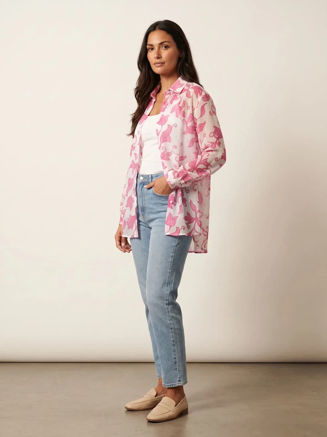 Chemise à imprimé fleuri, manches longues, vue 6