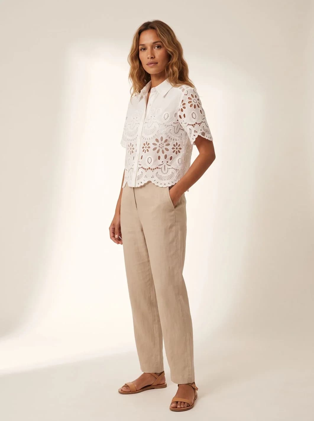 Chemise blanche en broderie anglaise, vue 5
