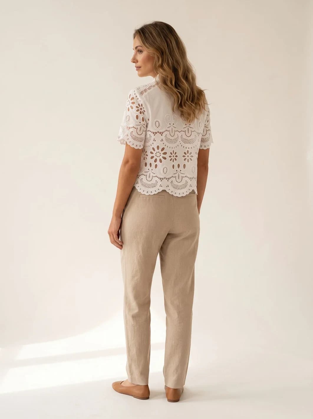 Chemise blanche en broderie anglaise, vue 6