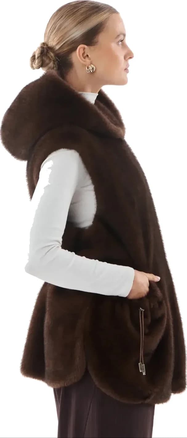Gilet sans manches en fausse fourrure, vue 5