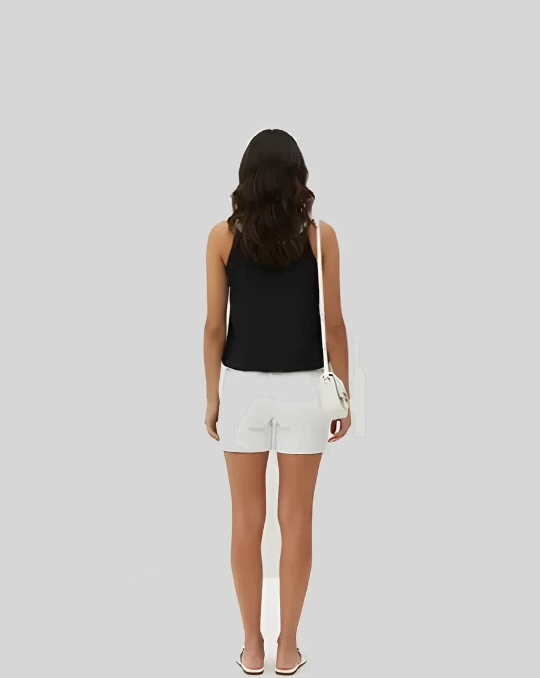 Top sans manches, col licou, perles, vue 4