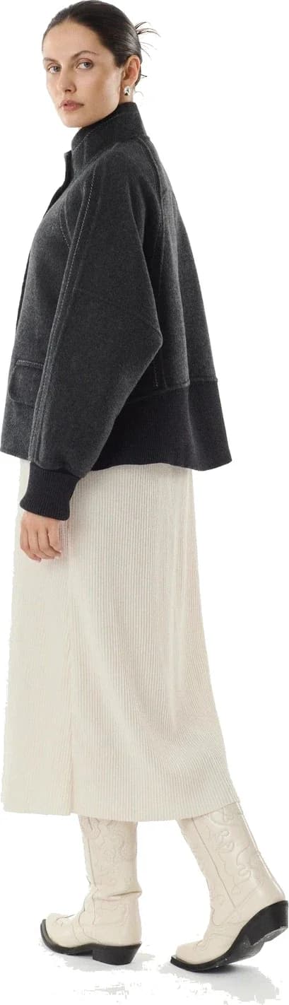 Veste courte en laine et cachemire, col montant, vue 9