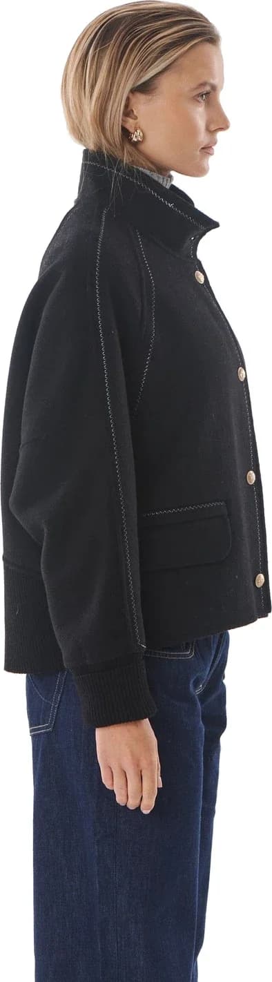 Veste courte en laine et cachemire, col montant, vue 16