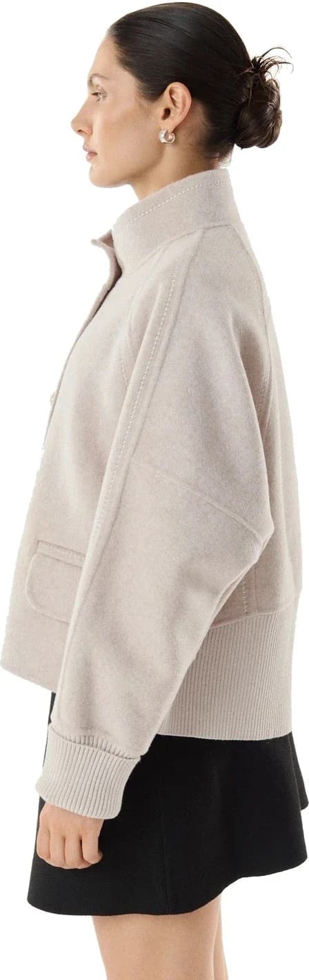 Veste courte en laine et cachemire, col montant, vue 4