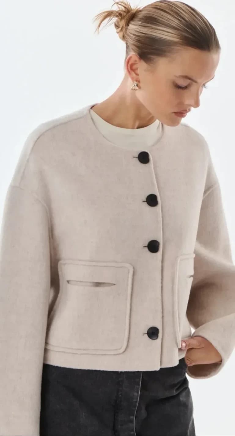 Veste en laine et cachemire à col rond, vue 5