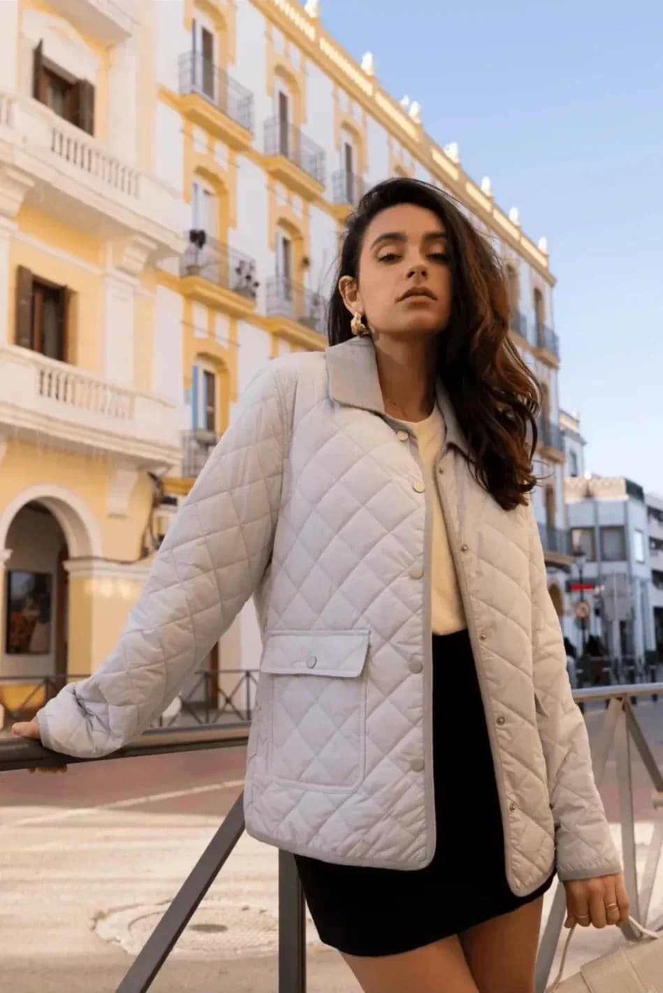 Veste matelassée à col velours côtelé, vue 6