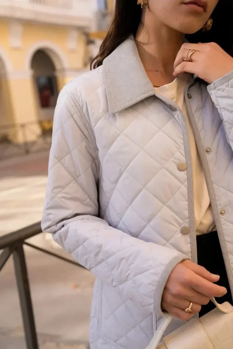 Veste matelassée à col velours côtelé, vue 8