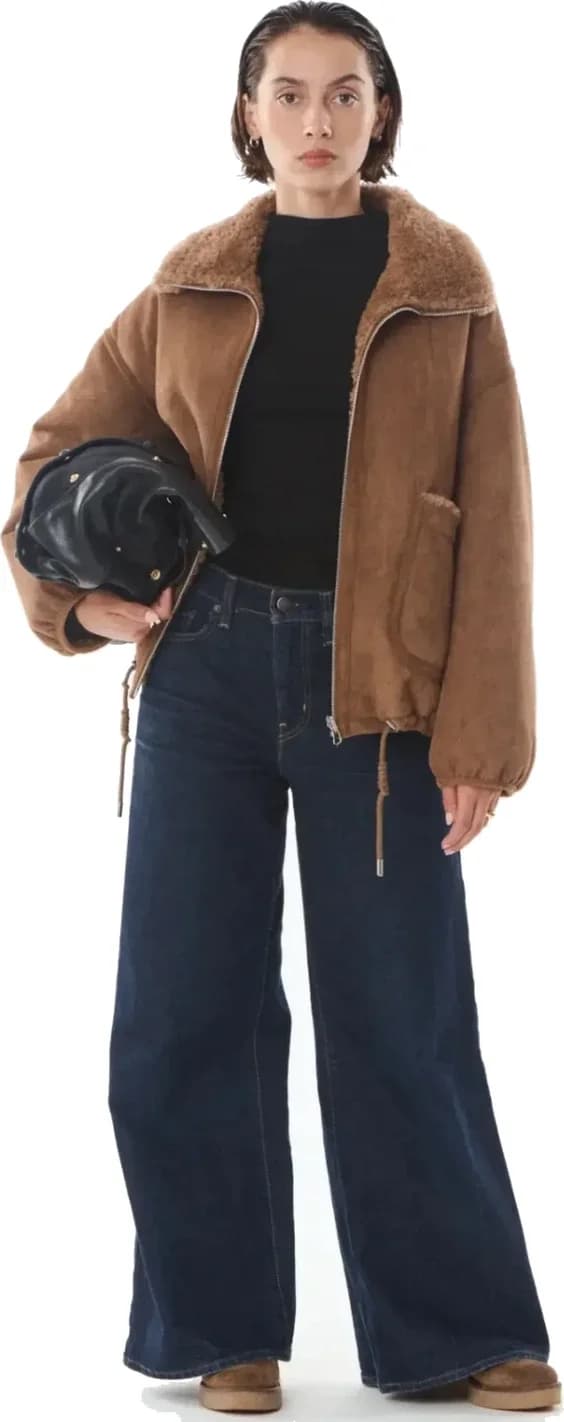 Veste réversible camel en fausse fourrure, vue 3