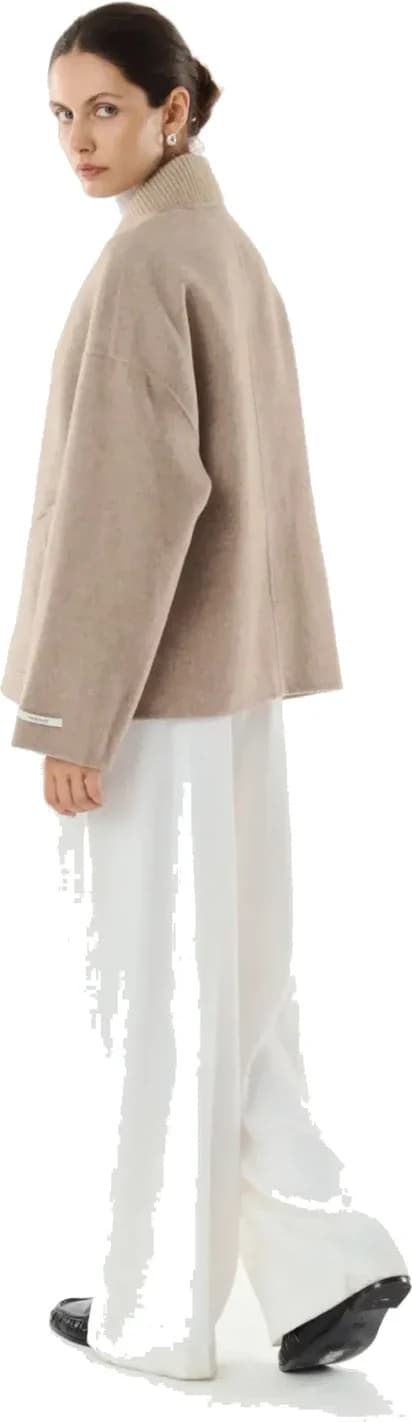 Veste taupe en laine et cachemire, vue 5